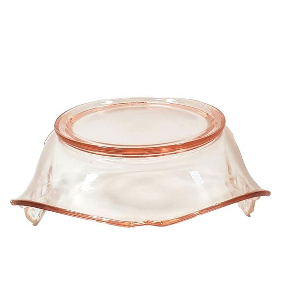 Pink Depression Handle Candy Dish 7" - Picture 6 of 9